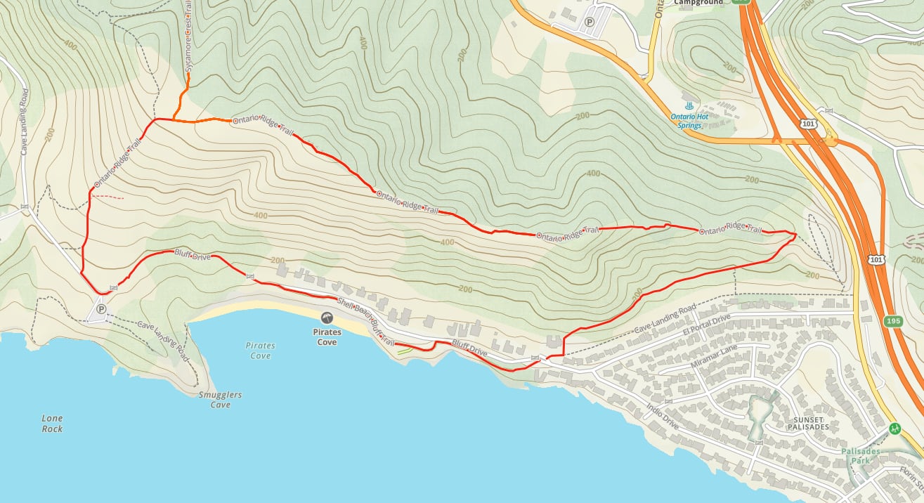 map of Ontario Ridge